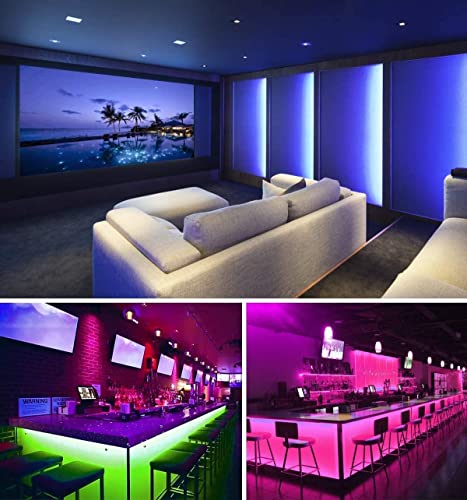 MINGER LED Strip Lights Kit, Waterproof 32.8ft 5050 RGB 300led Strips Lighting Flexible Color Changing Rope Lights with 44 Key IR Remote Ideal for Room, Home, Kitchen, Party, 12V/3A ETL Listed (2x5m)