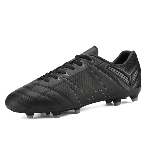 DREAM PAIRS Mens Cleats Football Soccer Shoes, 471-black-grey - 11 (160471-M),Size 9,Black/Grey,160471-M
