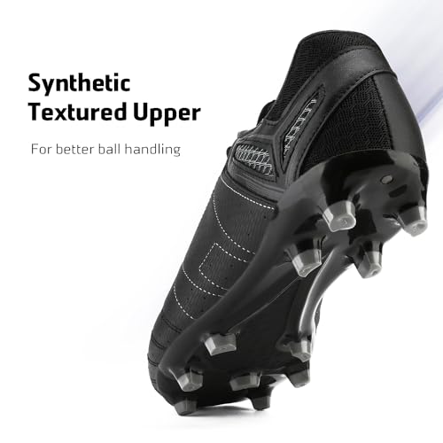 DREAM PAIRS Mens Cleats Football Soccer Shoes, 471-black-grey - 11 (160471-M),Size 9.5,Black/Grey,160471-M
