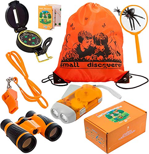 Small Discoverer Outdoor Exploration Set - Kids Adventure Pack - Perfect 3-8 Year Old boy Toys and Girl Toys - Easter Present for Kids (Orange)