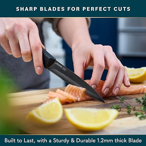 Home Hero 2 Pcs Utility Knife with Sheath - High Carbon Stainless Steel Kitchen Knife with Ergonomic Handle - Razor Sharp Multipurpose Chopping Knife (Stainless Steel 5-Inch Utility Knife)