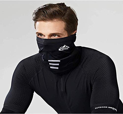 VOCALOL Summer UV Protection Elastic Balaclava Face Mask,Cooling Face Reusable Headwear Sports-Headbands Neck Gaiter (Black)