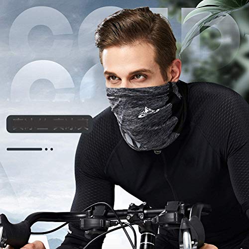 VOCALOL Summer UV Protection Elastic Balaclava Face Mask,Cooling Face Reusable Headwear Sports-Headbands Neck Gaiter (Black)