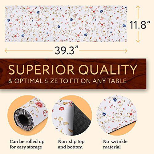 Trivetrunner :Decorative Trivet and Kitchen Table Runners Handles Heat Up to 300F, Anti Slip, Hand Washable, and Convenient for Hot Dishes and Pots,Hand Washable (Spring Floral)