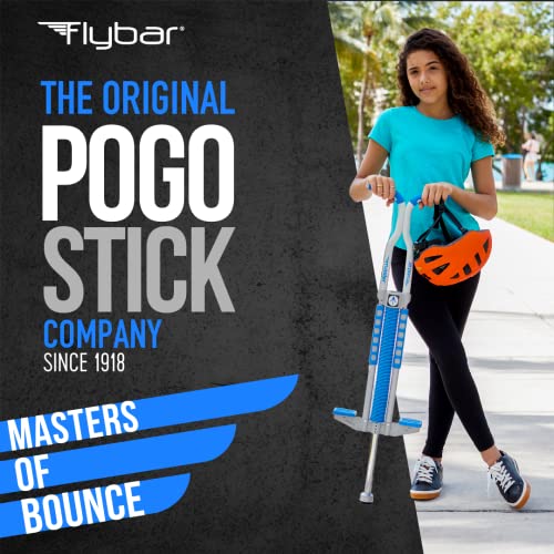 Flybar Foam Master Pogo Stick For Kids Boys & Girls Ages 9 & Up, 80 to 160 Lbs - Fun Quality Pogostick By The Original Pogo Stick Company, Silver/Blue