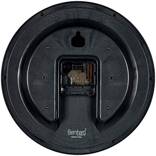 Bernhard Products Black Wall Clocks, 2 Pack Silent Non Ticking - 12 Inch Quality Quartz Battery Operated Round Easy to Read Home/Office/Classroom/Business/Kitchen/School Clock