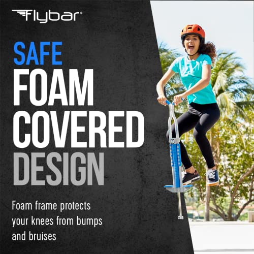 Flybar Foam Master Pogo Stick For Kids Boys & Girls Ages 9 & Up, 80 to 160 Lbs - Fun Quality Pogostick By The Original Pogo Stick Company, Silver/Blue