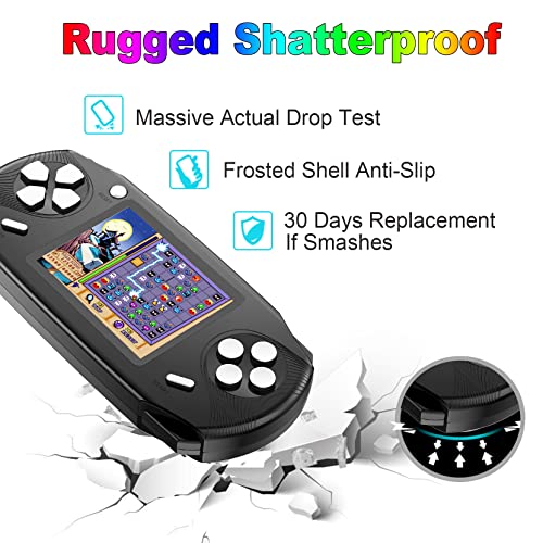 Beijue 16 Bit Handheld Games for Kids Adults 3.0'' Large Screen Preloaded 100 HD Classic Retro Video Games no Need WiFi USB Rechargeable Seniors Electronic Game Player Birthday Xmas Present (Black)