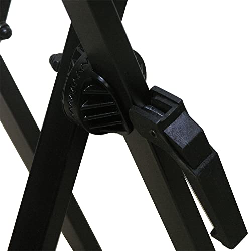 RockJam Xfinity Heavy-Duty, Double-X, Pre-Assembled, Infinitely Adjustable Piano Keyboard Stand with Locking Straps