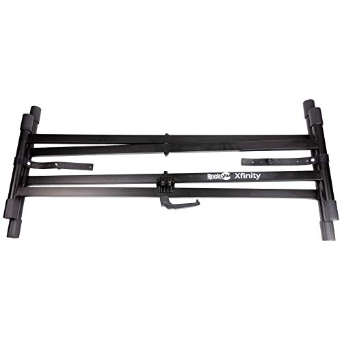 RockJam Xfinity Heavy-Duty, Double-X, Pre-Assembled, Infinitely Adjustable Piano Keyboard Stand with Locking Straps