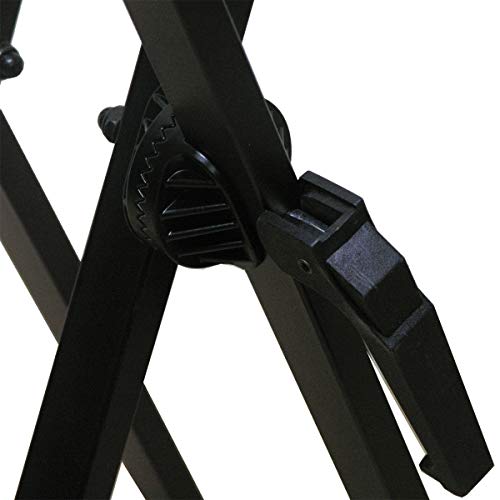 RockJam Xfinity Heavy-Duty, Double-X, Pre-Assembled, Infinitely Adjustable Piano Keyboard Stand with Locking Straps