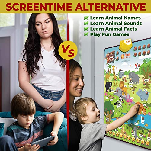 Just Smarty Zoo Animals Toddler Learning Toys Ages 3-6 | Animal Sounds, Counting & Memory Toddler Activities | Learning Resources Animals for Kids | Animal Facts Game | Toddler Learning Activities