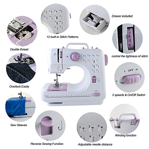 Portable Sewing Machine for Beginners - 12 Stitches