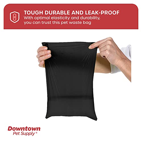 960 Pet Waste Bags, Dog Waste Bags, Bulk Poop Bags with Leash Clip and Bone Bag Dispenser - (960 Bags, Black)
