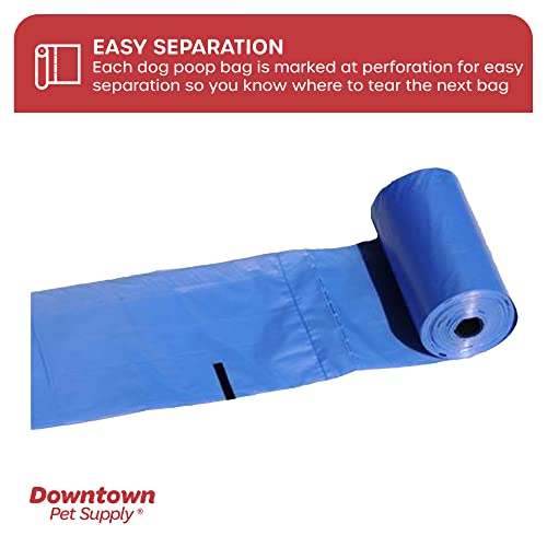 220 Pet Waste Bags, Dog Waste Bags, Bulk Poop Bags with Leash Clip and Bone Bag Dispenser - (220 Bags, Blue)
