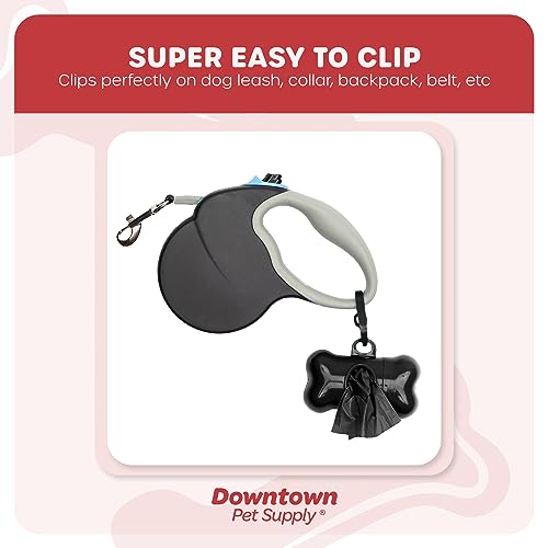 700 Pet Waste Bags, Dog Waste Bags, Bulk Poop Bags with Leash Clip and Bone Bag Dispenser - (700 Bags, Black)
