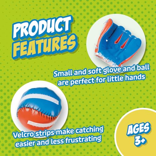 Get Outside Go! Easy Catch Ball & Glove Set Super Sport Outdoor Active Play Baseball by Toysmith (Packaging May Vary)