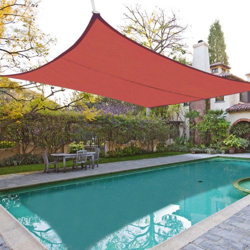 18'x18' Red Sun Shade Sail for Outdoor Home and Pet