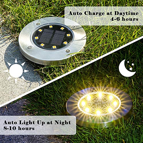 GIGALUMI Solar Ground Lights - Outdoor Garden Lighting