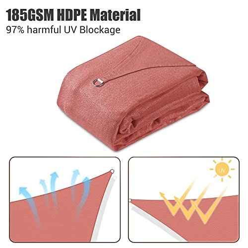 Yescom 1 Pack 12'x12' Square Sun Shade Sail Red 97% UV Block Outdoor Patio Pool Garden Yard Lawn Carport Cover Net Awning Canopy