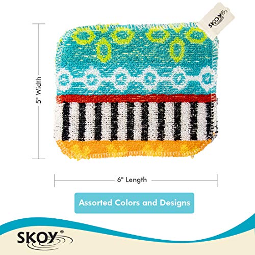 Skoy Scrub, Non-Scratching, Reusable Scrub for Kitchen and Household Use, Environmentally-Friendly, Dishwasher Safe, 2-Pack â Assorted Colors