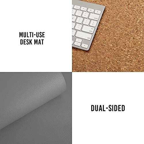 Aothia Cork & Leather Double-Sided Desk Pad (Gray Blue)