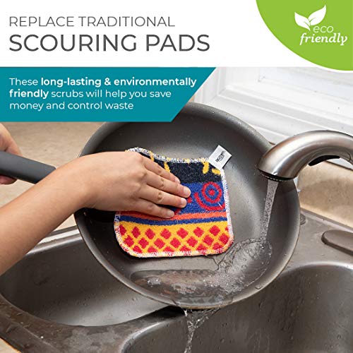 Skoy, Non-Scratching, Reusable Scrub for Kitchen and Household Use, Environmentally-Friendly, Dishwasher Safe (1-Piece), 1-Pack, Assorted