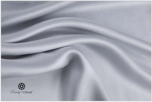 BEAUTY OF ORIENT - 100% Pure Mulberry Silk Pillowcase for Hair and Skin, 19 Momme Both Sides, Hidden Zipper - Natural Hypoallergenic Silk Pillow Case - (1pc Standard - 20" x 26", Silver Lining)