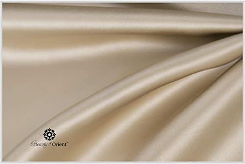 Beauty of Orient - 100% Pure Mulberry Silk Pillowcase for Hair and Skin, 19 Momme Both Sides, Hidden Zipper, Natural Hypoallergenic Silk Pillow Case - Best Sleep (1pc Standard - 20" x 26", Champagne)