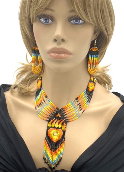 Bear Paw Turtle Design Jewelry Set Necklace Earrings Bracelet Handmade