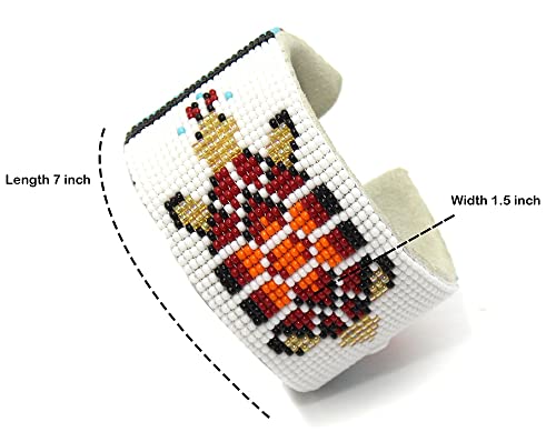 Native Style Beaded Jewelry Set Necklace Earrings Bracelet Handmade (White)