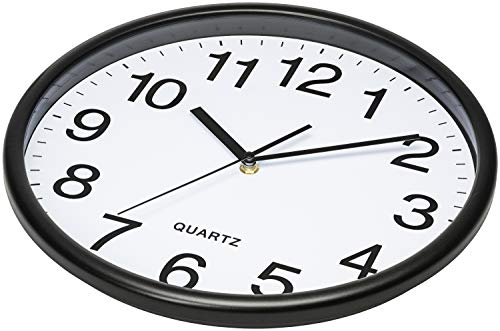 Large 13-Inch Black Wall Clock for Home and Pet