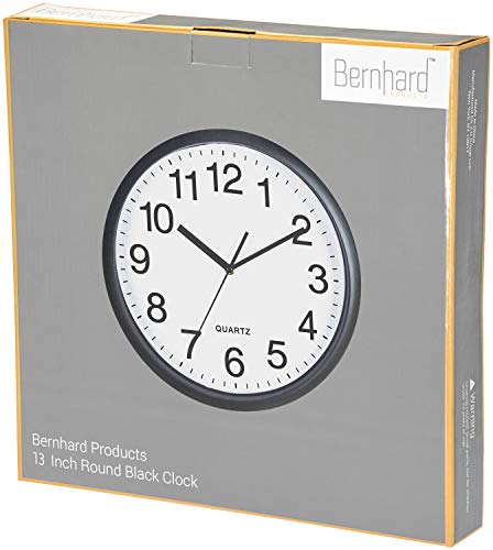 Large 13-Inch Black Wall Clock for Home and Pet