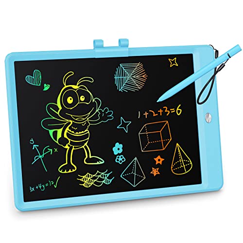 KOKODI LCD Writing Tablet, 10 Inch Colorful Toddler Doodle Board Drawing Tablet, Erasable Reusable Electronic Drawing Pads, Educational and Learning Toy for 2-6 Years Old Boy and Girls (Blue)