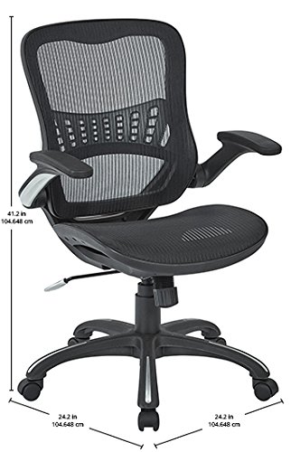 Office Star Mesh Back & Seat, 2-to-1 Synchro & Lumbar Support Managers Chair, Black