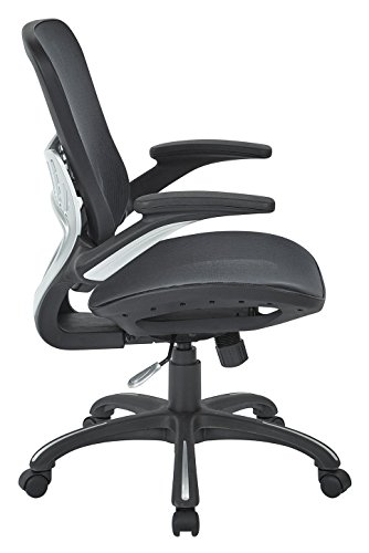 Office Star Mesh Back & Seat, 2-to-1 Synchro & Lumbar Support Managers Chair, Black