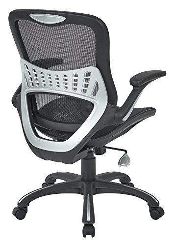 Office Star Mesh Back & Seat, 2-to-1 Synchro & Lumbar Support Managers Chair, Black