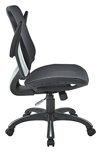 Office Star Mesh Back & Seat, 2-to-1 Synchro & Lumbar Support Managers Chair, Black