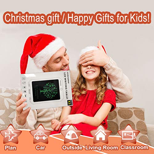 8.5 in Colorful Electronic Drawing Pads for Kids, Portable Reusable Erasable Writer, Elder Message Board, 4-8 Years Old Boys for Digital Handwriting Pad Doodle Board for School (Green-cc)