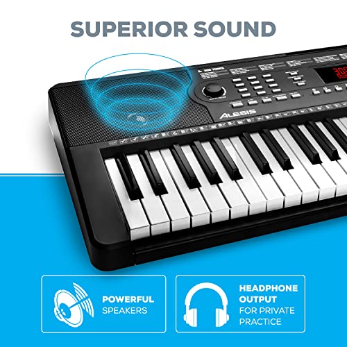 Alesis Melody 54 | 54-Key Electric Keyboard Piano with Speakers, Microphone, Music Rest, Educational Tools, 300 Sounds, 300 Rhythms and 40 Demo Songs