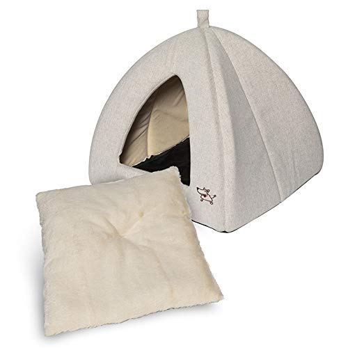 Best Pet Supplies Best Pet SuppliesPet Tent-Soft Bed for Dog and Cat Sand Linen, 16" x 16" x H:14" (TT633D-M)