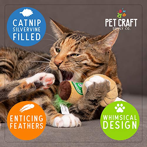 Pet Craft Supply Silly Snacks and Funny Food Crinkle Cuddling Catnip and Silvervine Interactive Cat Toys - Great for Indoor Cats and Kittens