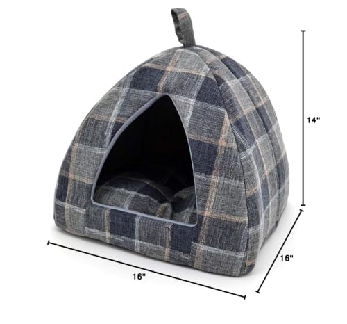 Best Pet Supplies Best Pet SuppliesPet Tent-Soft Bed for Dog and Cat Plaid, 16" x 16" x H:14", TT611D-M