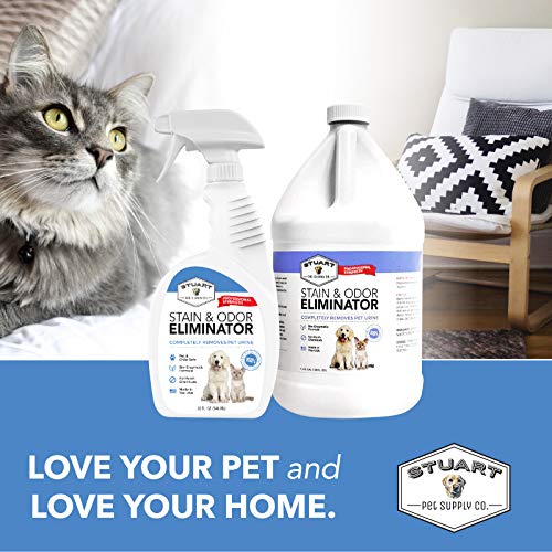 Stuart Pet Supply Co. Professional Strength Pet Stain and Odor Eliminator - Urine Odor Remover - Pet Urine Enzyme Cleaner - Enzymatic Cleaner for Dog Urine and Cat Urine - Pet Odor Eliminator