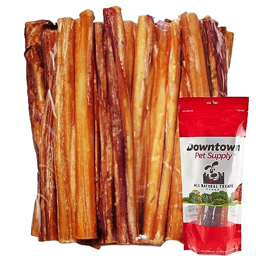 Downtown Pet Supply 6 inch Bully Sticks - Standard Regular Thick Select Dog Dental Chew Treats (5 Pack)