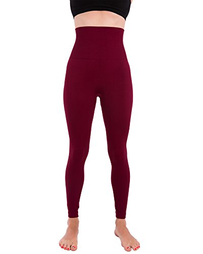 Burgundy High Waisted Slimming Leggings by Homma