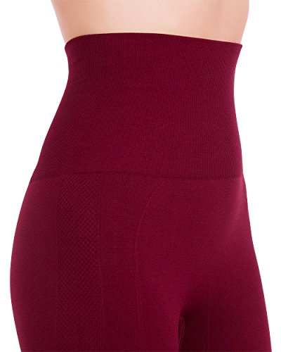 Burgundy High Waisted Slimming Leggings by Homma