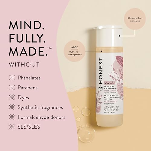 The Honest Company Gently Nourishing Shampoo & Body Wash, Sweet Almond, 10 Fl Oz