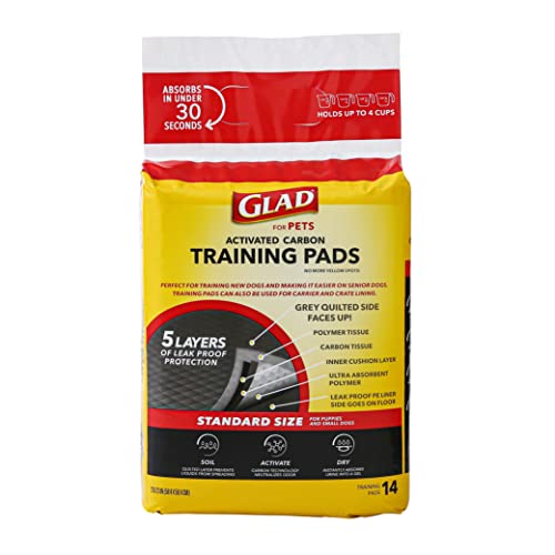 Glad for Pets Black Charcoal Puppy Pads | 14 count