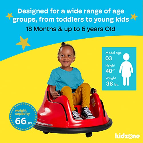 Kidzone DIY Race #00-99 6V Kids Toy Electric Ride On Bumper Car Vehicle Remote Control 360 Spin ASTM-Certified, Blue